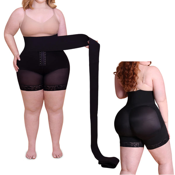 Waist trainer for Women with Butt Lifter Shorts - Removable Snatch